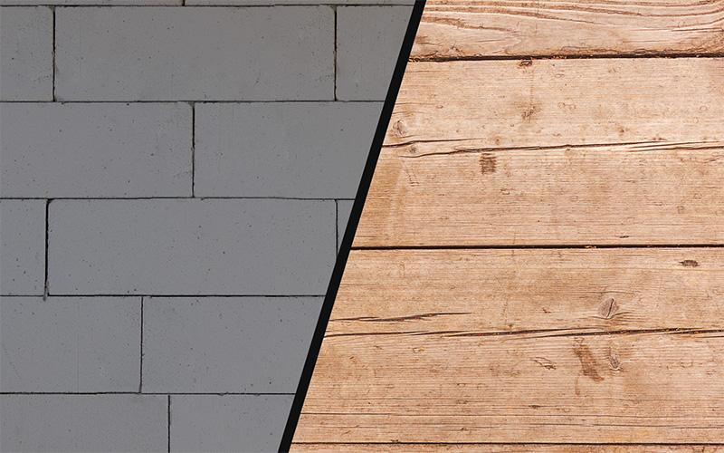 газобетон и дерево