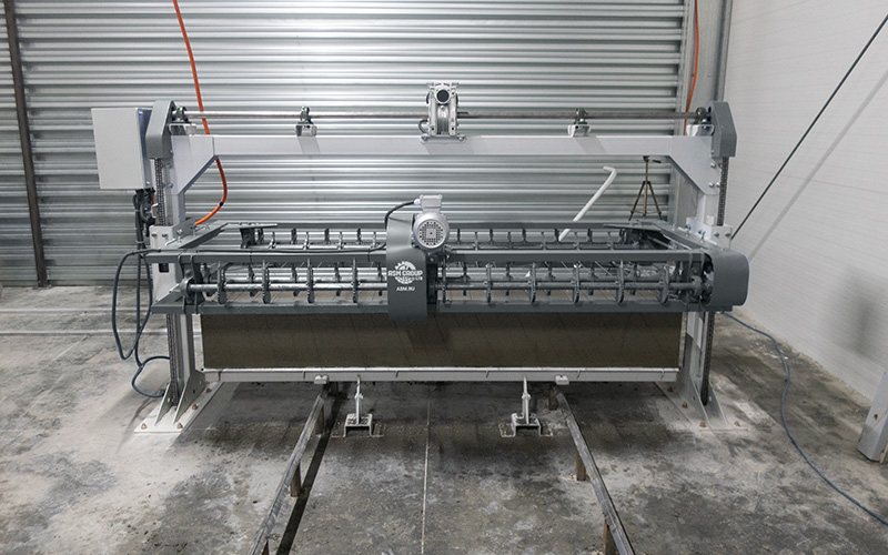 Резка массива газобетона