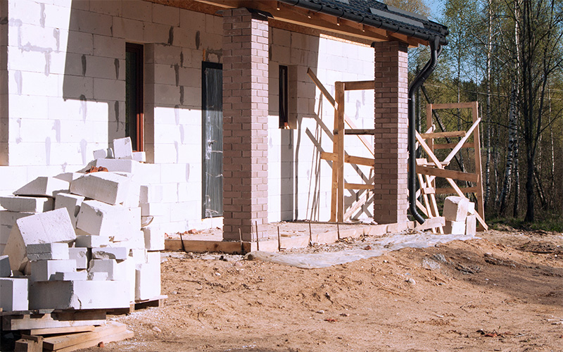 пристройка дома из газобетона