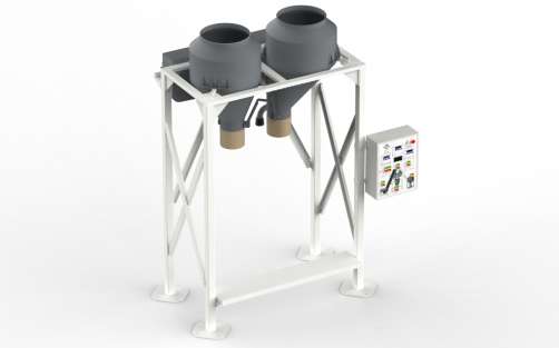 Block of weight batchers for 3 components (0,46 m³) (cement, sand, water)